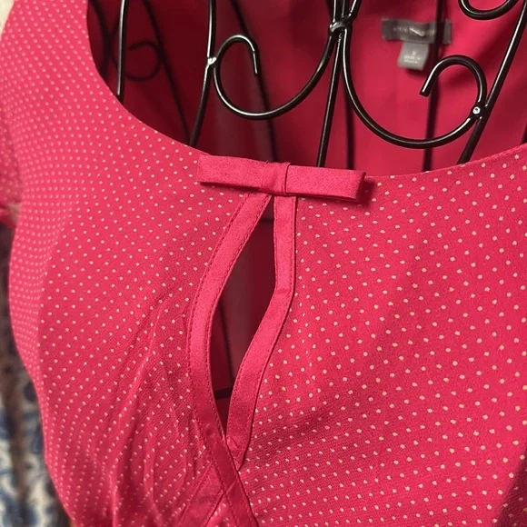 Ann Taylor Vibrant Pink Midi Dress 100% silk - Picture 4 of 5